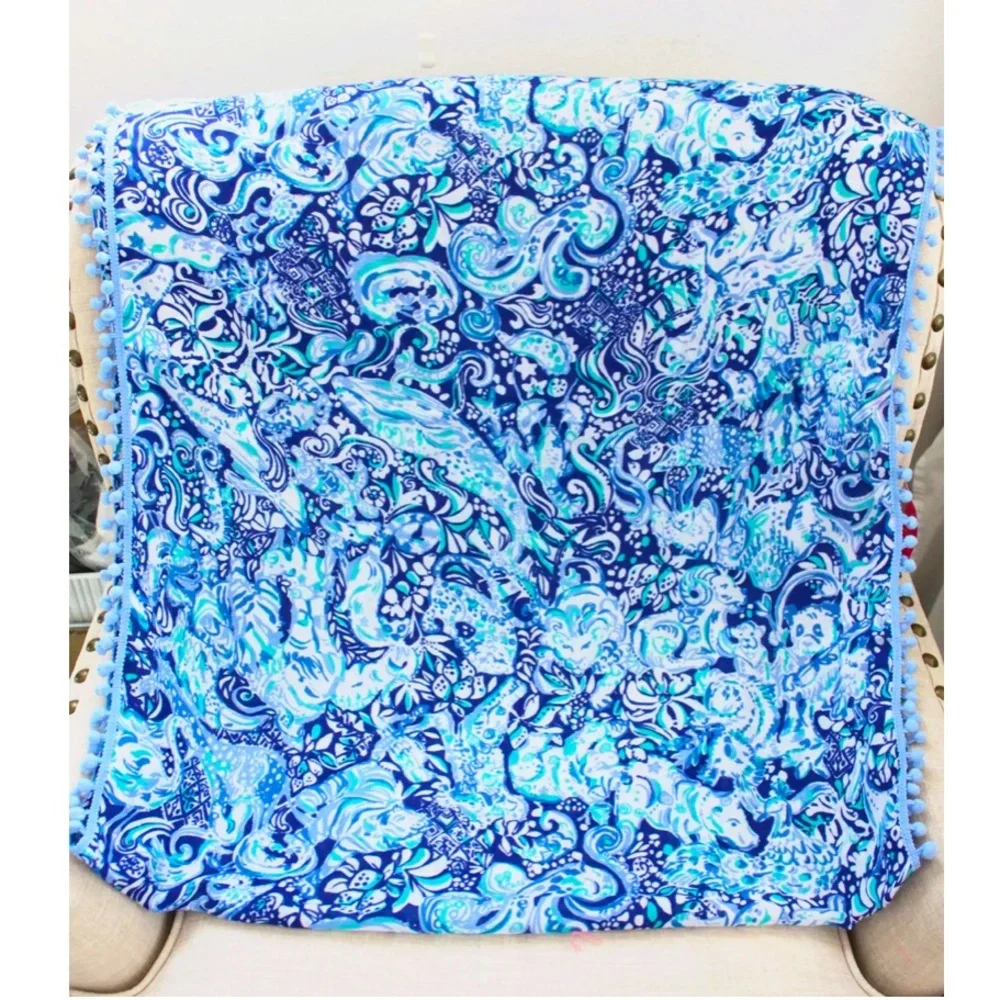 🆕 RARE LILLY PULITZER RESORT SCARF INFINITY LILLIAN OVERSIZED BLANKET ENGINEERED
